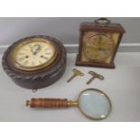 A Wall Clock & Key (Imperfect), Mantel Clock & Key & Magnifying Glass