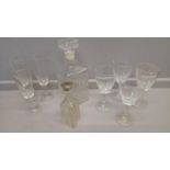 A Glass Decanter & Assorted Glasses Etc