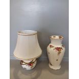 2 Royal Albert Old Country Roses Lamps, Vase & Jug