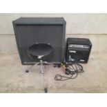 A Marshall Amplifier, Laney Speaker & Stool