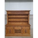 A Large Carved Pine Kitchen Dresser H215cm x W209cm x D53cm