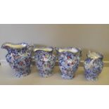 4 Ringtons, Newcastle Upon Tyne Blue & White Jugs - 1 Damaged