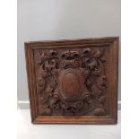 2 Victorian Oak Carved Plaques