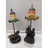 2 Figurine Table Lamps
