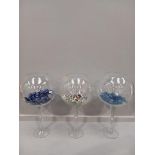 5 Large Glass Table Centre Vases, Glass Beads, Sand Etc