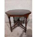 A Mahogany Hexagonal Table H70cm x W76cm