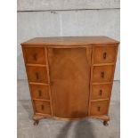 An Oak Bow Fronted Cupboard H109 x W96cm x D55cm