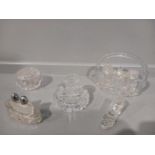 A Box Including Cut Glass Powder Bowls, Dressing Table Pieces Etc