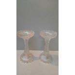 2 Glass Table Centre Pieces