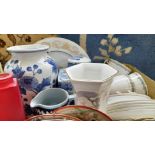 Box Including Blue & White Vases, Teaware Etc