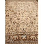 Brown/Cream Patterned Carpet L375cm x W275cm