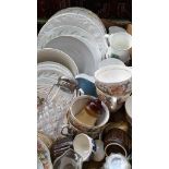 Box Of Assorted Teaware & Dinnerware Etc
