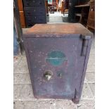 Metal Safe & Key H50cm x W35cm x D30cm