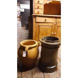 Chimney Pot & Glazed Pot