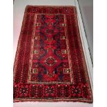 Red Patterned Rug L154cm x W93cm