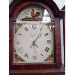 Oak Longcase Clock With Painted Dial