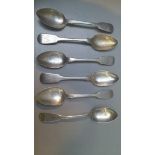 6 Silver Teaspoons (Newcastle 1863)