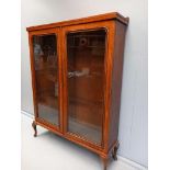 Mahogany Glazed Bookcase H160cm x W125cm x D33cm