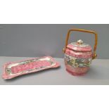 Maling Biscuit Barrel & Plate