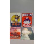 4 Metal Signs - Oxo, Pears Soap, Robin Starch,& Wincarnis