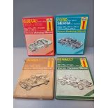 4 Haynes Car Manuals - Ford Sierra, Subaru, Renault 4 & Renault 18