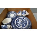 Box Of Blue & White Teaware