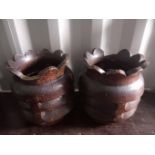 2 Salt Glazed Chimney Pots