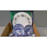 Quantity Spode Tea Ware & Coffee Cans, Royal Worcester Cake Plate