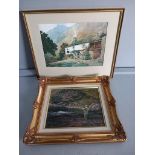 Print - The Bield, Little Langdale By A Heaton Cooper & Oil On Canvas By M J Allsop