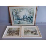 3 Prints Framed Of Paris/Montmartre