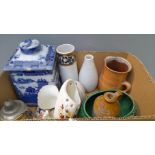 Box Including Assorted Jugs, Vases Etc