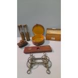 Leather Collar Box, Horse Bit, Candle Holders, Desk Pieces Etc