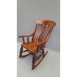 Stained Pine Kitchen Rocking Chair