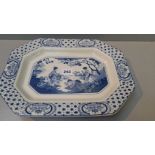 Adams Blue & White Meat Plate No 684663