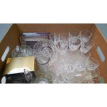Box Of Assorted Wine Glasses, Sherry Glasses Etc