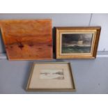 2 Oils - Harbour By W J Fairlie & Boats & Watercolour - Harbour