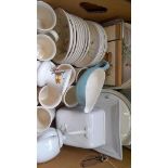 Box Of Assorted Dinnerware Etc