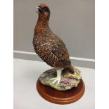 Border Fine Arts 'Red Grouse' Model No A1279 By R Willis On Wooden Base With Original Box