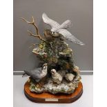 Border Fine Arts 'Call Of The Falcon' Model No L162 By R Ayres Limited Edition 18/200 On Wooden Base