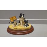 Border Fine Arts 'Families Welcome' Model No B0181 By Anne Wall On Wooden Base