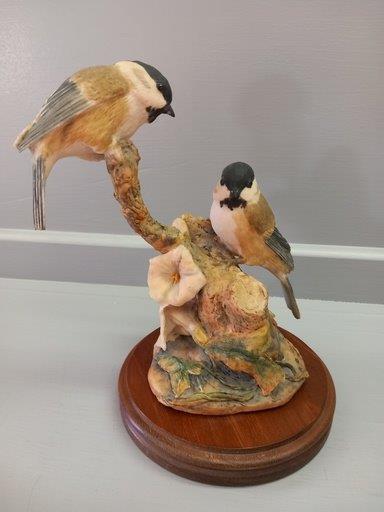Border Fine Arts 'Willow Tits' Model No L24 By Anne Wall Limited Edition 61/850 On Wooden Base 