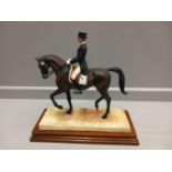 Border Fine Arts 'Dressage' Model No B0278 By R Donaldson Limited Edition 413/850 On Wooden Base