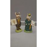 Beswick 'Gentleman Pig' Model ECF4 & 'The Lady Pig' Model No ECF8 With Certificates & Marked Black C