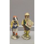 Beswick 'Hiker Badger' Model ECF6 (No Cert) & Fisherman Otter Model ECF2 With Certificate & Marked B