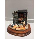 Border Fine Arts 'In From The Cold' Model No JH62 By D Walton on Wooden Base