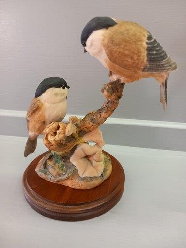 Border Fine Arts 'Willow Tits' Model No L24 By Anne Wall Limited Edition 61/850 On Wooden Base  - Image 2 of 3