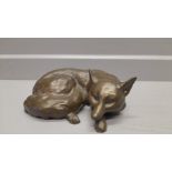 Cold Cast Bronze Curled Fox