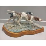 Border Fine Arts 'English Pointers' Model No L03 By V Hayton On Wooden Base Limited Edition 134/500