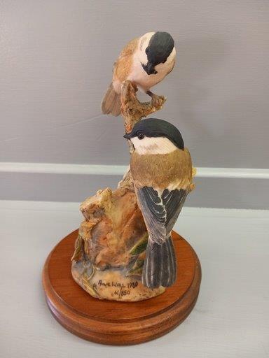 Border Fine Arts 'Willow Tits' Model No L24 By Anne Wall Limited Edition 61/850 On Wooden Base  - Image 3 of 3