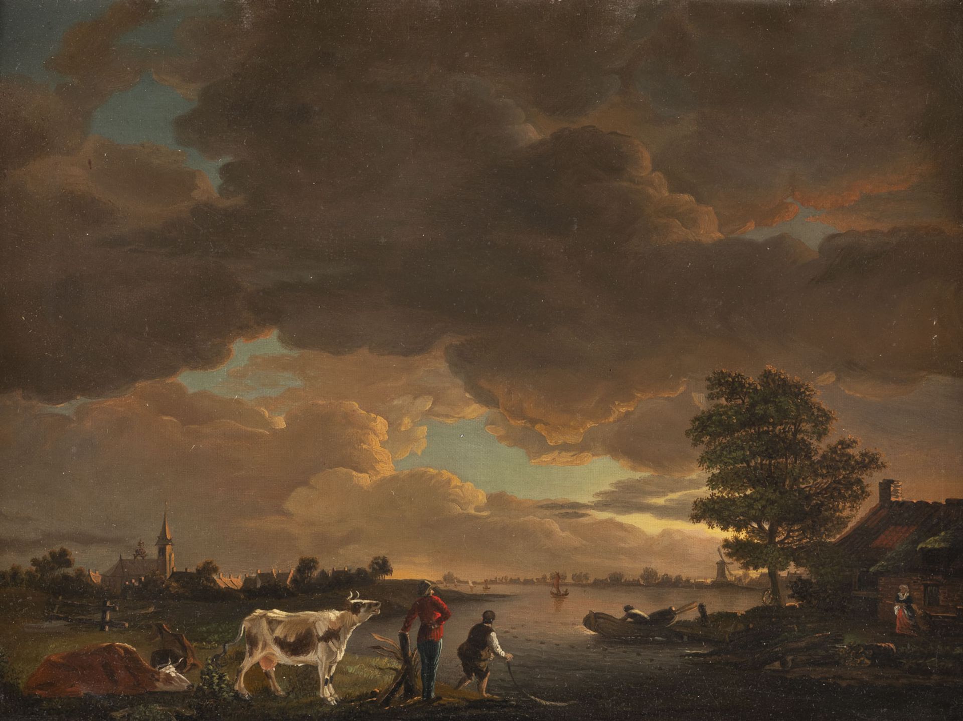 IGNATIUS JOSEPHUS REGEMORTER (ATTR.), ROMANTISCHE FLUSSLANDSCHAFT MIT DER STADT IN DER FERNE